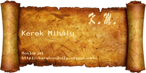 Kerek Mihály névjegykártya