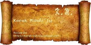 Kerek Mihály névjegykártya